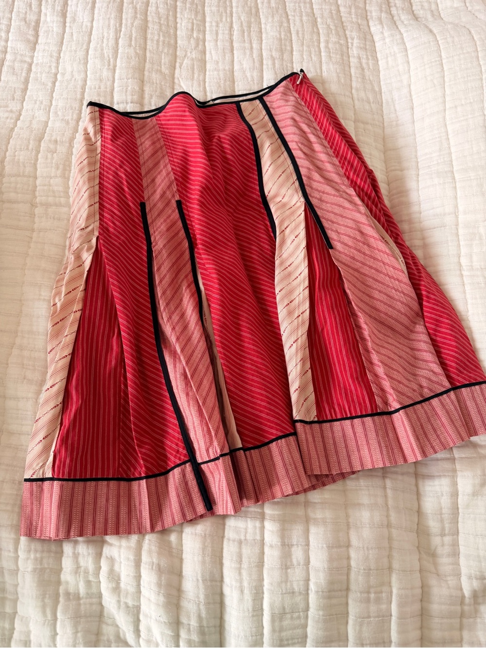 Anthropologie Elevenses Red A line poodle skirt